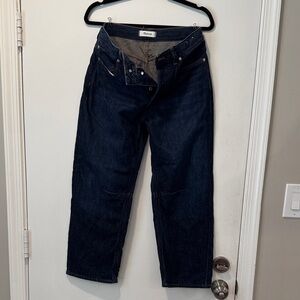 Madewell Women's Dark Blue darted barrel Jeans